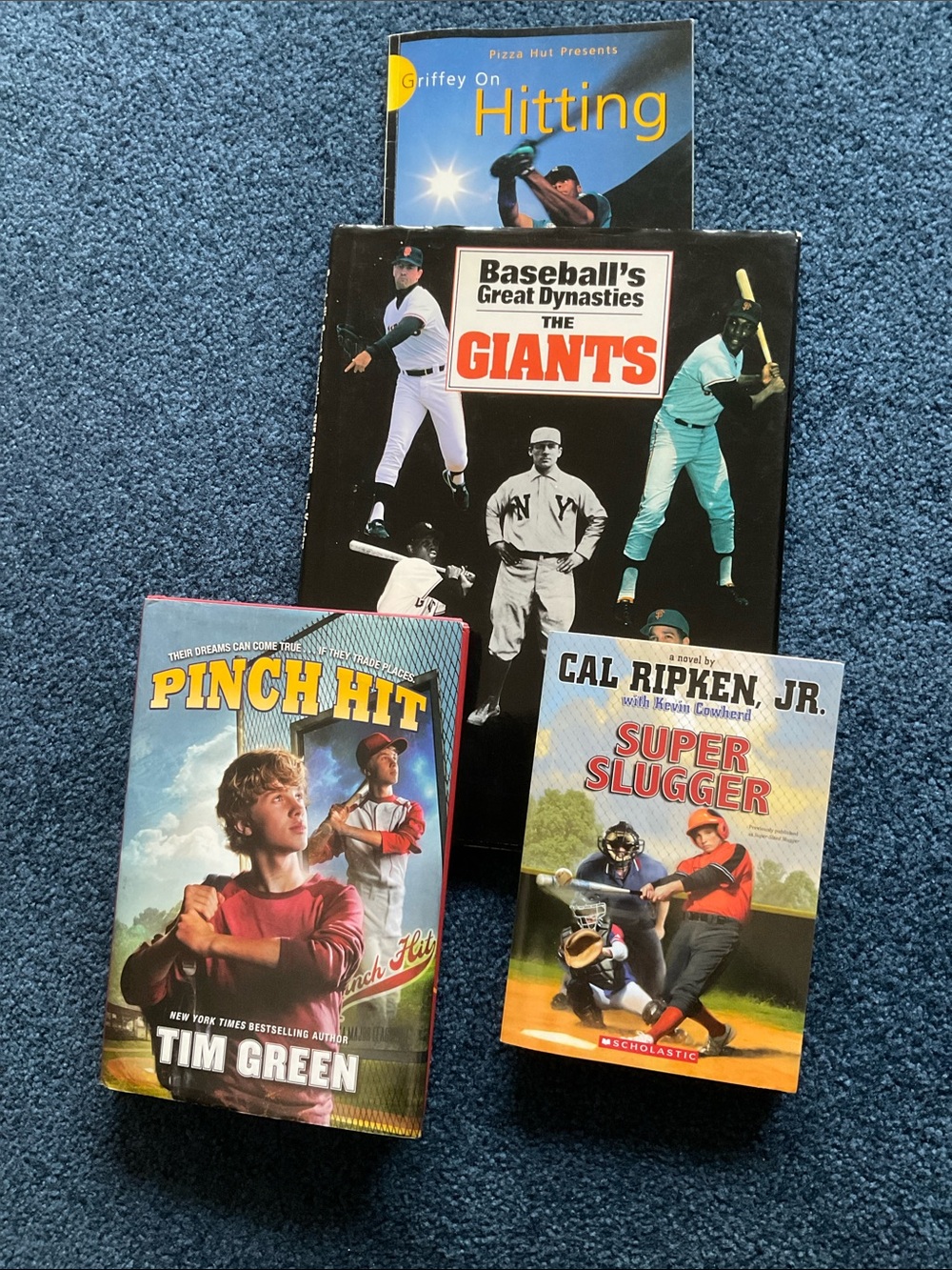 Youth Baseball 4 Book bundle Giants,Pinch Hit, Ripken